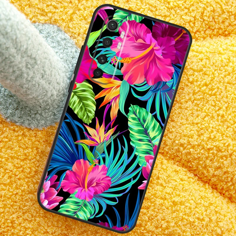 Tropical aloha Hibiscus  pattern Case For POCO X3 X4 X5 F5 Pro M5s C40 F4 GT F3 Cover For Xiaomi 12T 11T Pro 12 13 Lite 12X