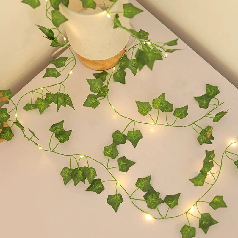 

LED Maple Leaves Holiday Garland Lamp Battery Powered Garden Summer Wedding Party Outdoor Decor Artificial Plants String Lights