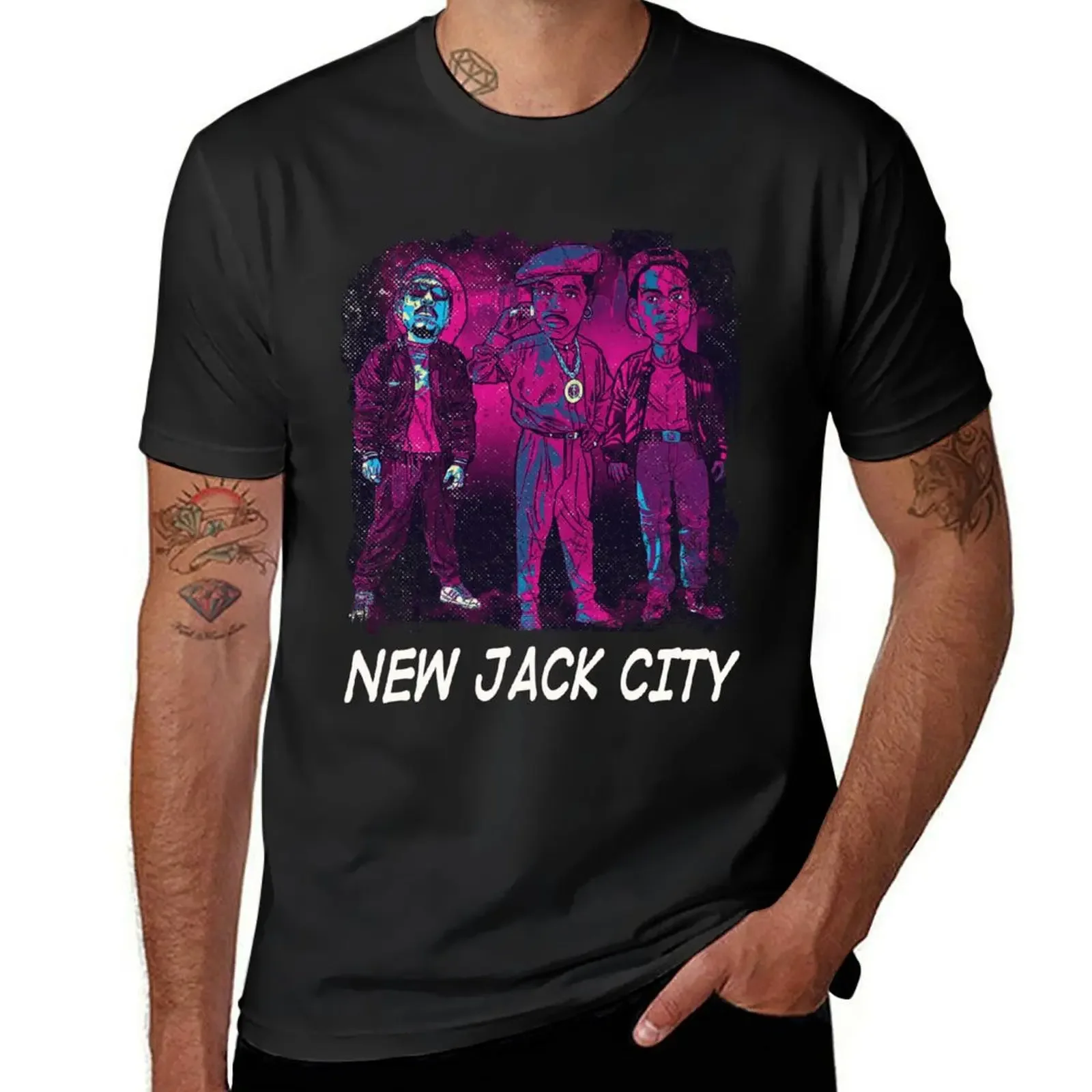 In Awe of New Jack City T-Shirt korean fashion anime t shirts Short sleeve tee vintage anime shirt black t-shirts for men