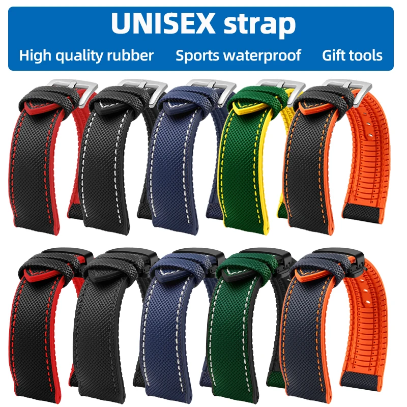 

20mm 21mm 22mm 23mm 24mm high-quality rubber watch strap for Casio Seiko Citizen Mido Waterproof Watchband men's bracelet black