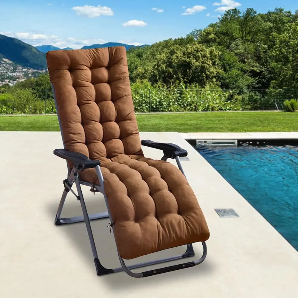 

Chaise Lounge Cushion For Bench, 67X22X3 H Chair Pads, Outdoor Non-Skid Patio Recliner, Rochair, Sofa, De Chair, With 6 Ties