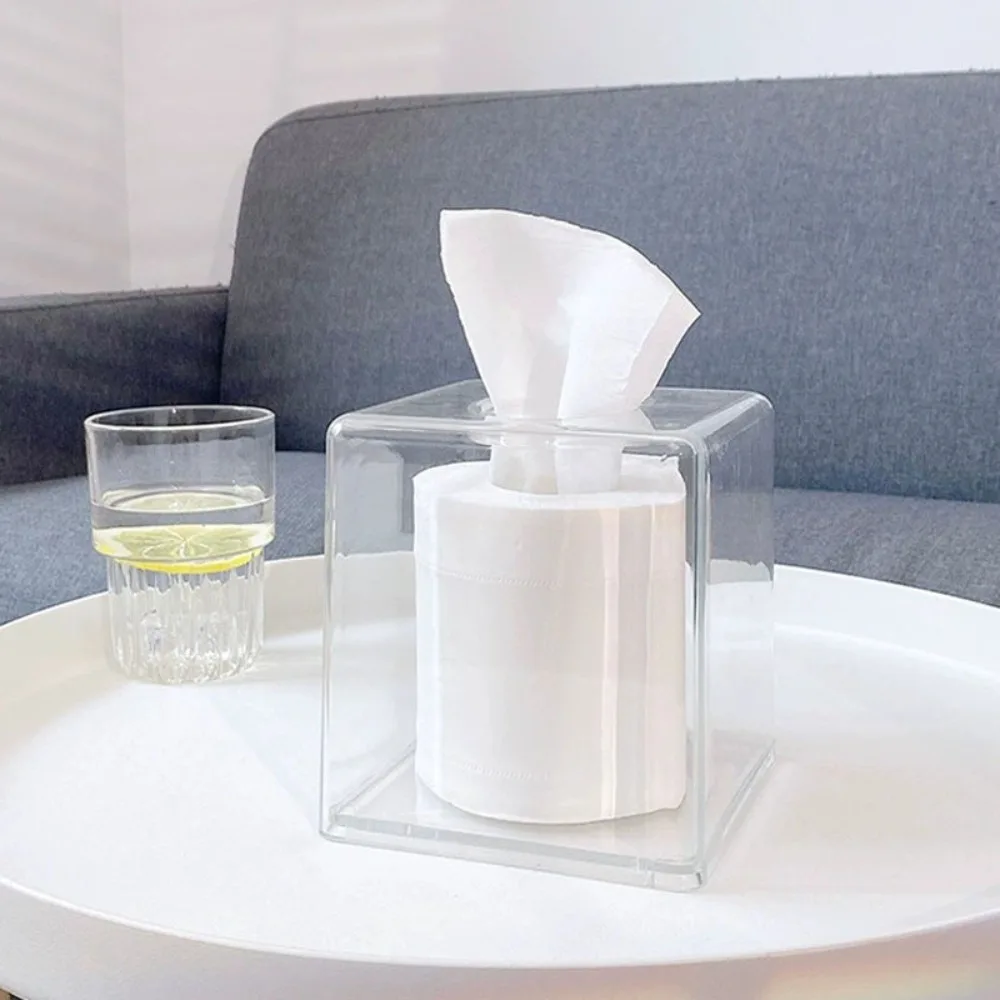 

New Rectangular Transparent Tissue Case Square Acrylic Paper Storage Box Hotel Restaurant Tissue Box