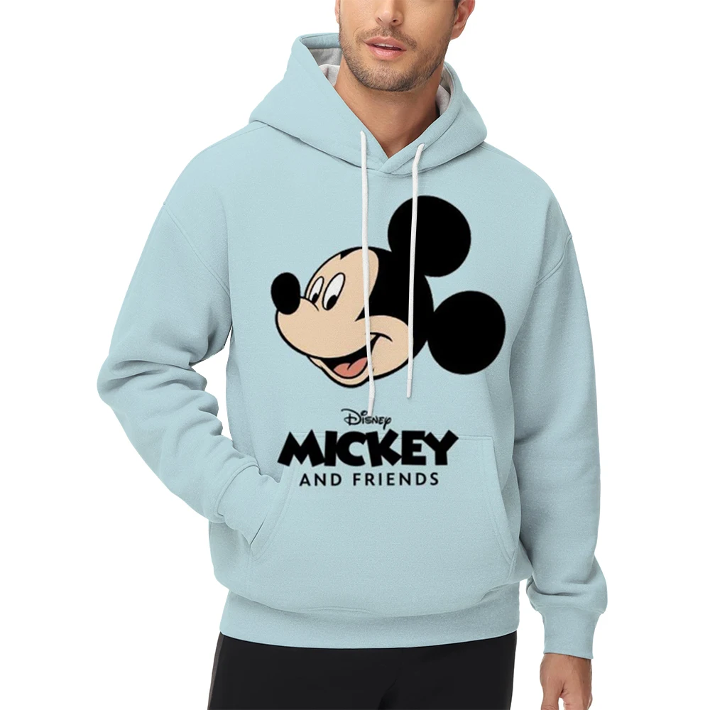 سويت شيرت رجالي للخريف والشتاء كاجوال فضفاض مطبوع عليه ديزني ميكي ماوس بأكمام طويلة ورقبة دائرية #3