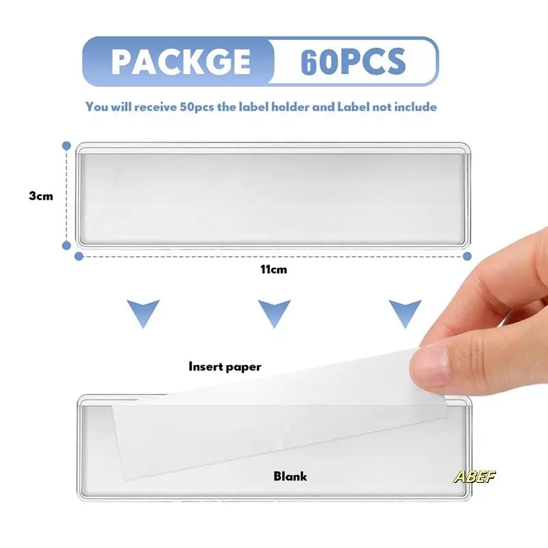 Suportes adesivo prateleira tag 1.2x4.3 Polegada prateleira clara tag cartão bolsos gavetas para supermercado (60 pacote)
