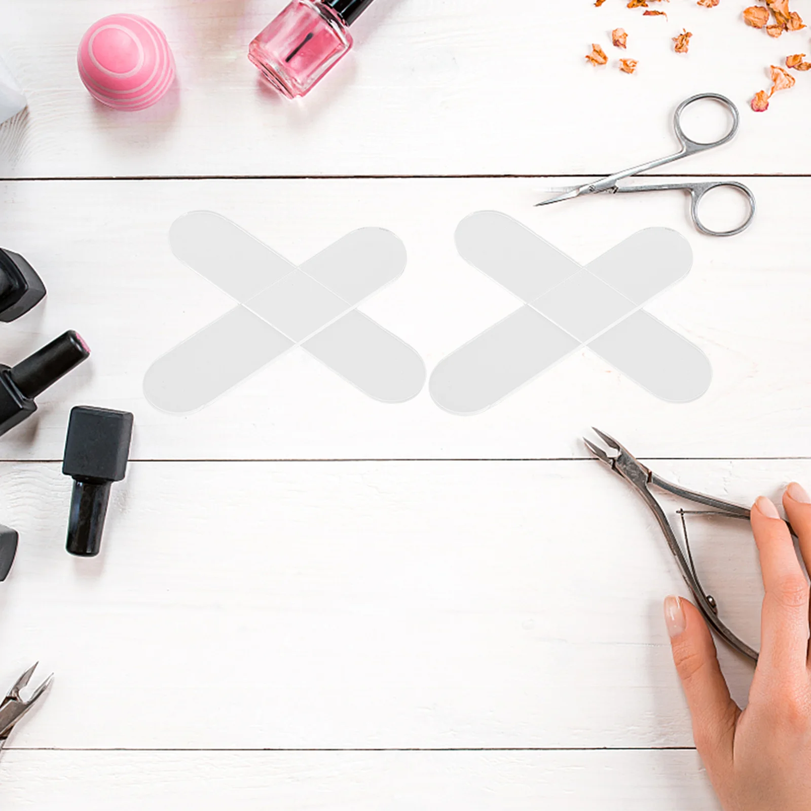 

50Pcs Transparent Nail Display Board Acrylic Oval Strip for Nail Art Salon False Press on Nails Practice Tips Color Sample