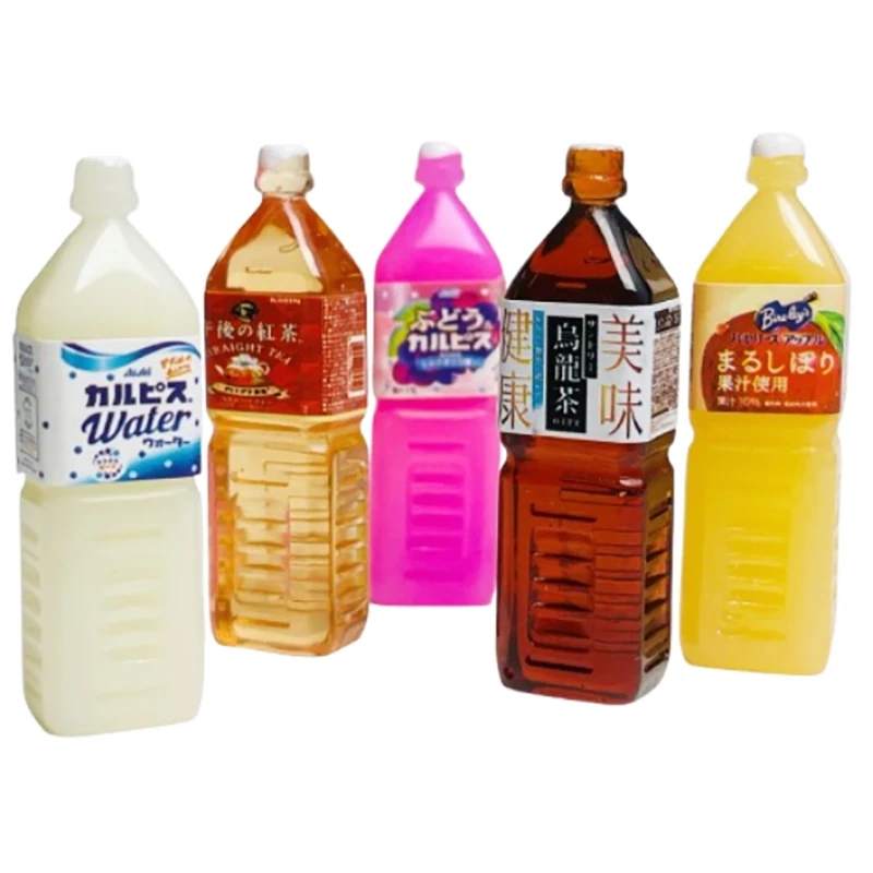 5Pcs/set Dollhouse Miniature Random Beverages Japanese Style Juice Drink Bottle Model Doll House Supermarket Decor Accessories