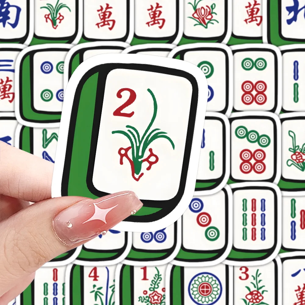 10/30/60 PIÈCES Personnalisé Créatif Dessin Animé Mahjong Doodle Autocollants Décoratifs Jouets pour Scrapbook Planche À Roulettes Réfrigérateur