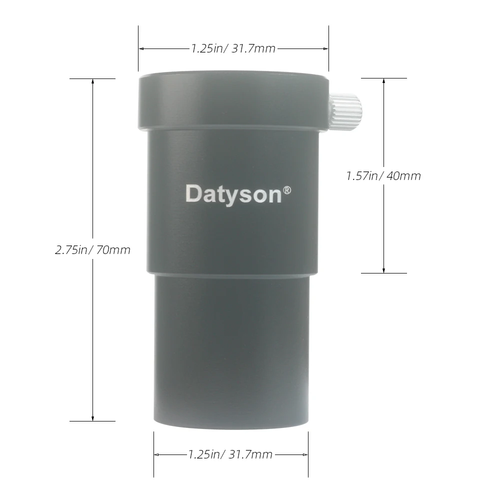 Datyson 1.25 Inch Telescope Eyepiece Extension Tube Add 1.57in/ 40mm Focal Length -5P9847B