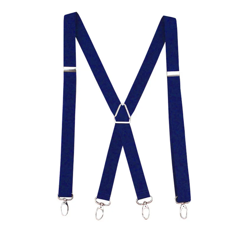 2.5cm Width Man\'s Suspenders Braces 4 Hook Suspenders Adult Suspensorio Tirantes Bretelles Motorcycle Suspenders Strap