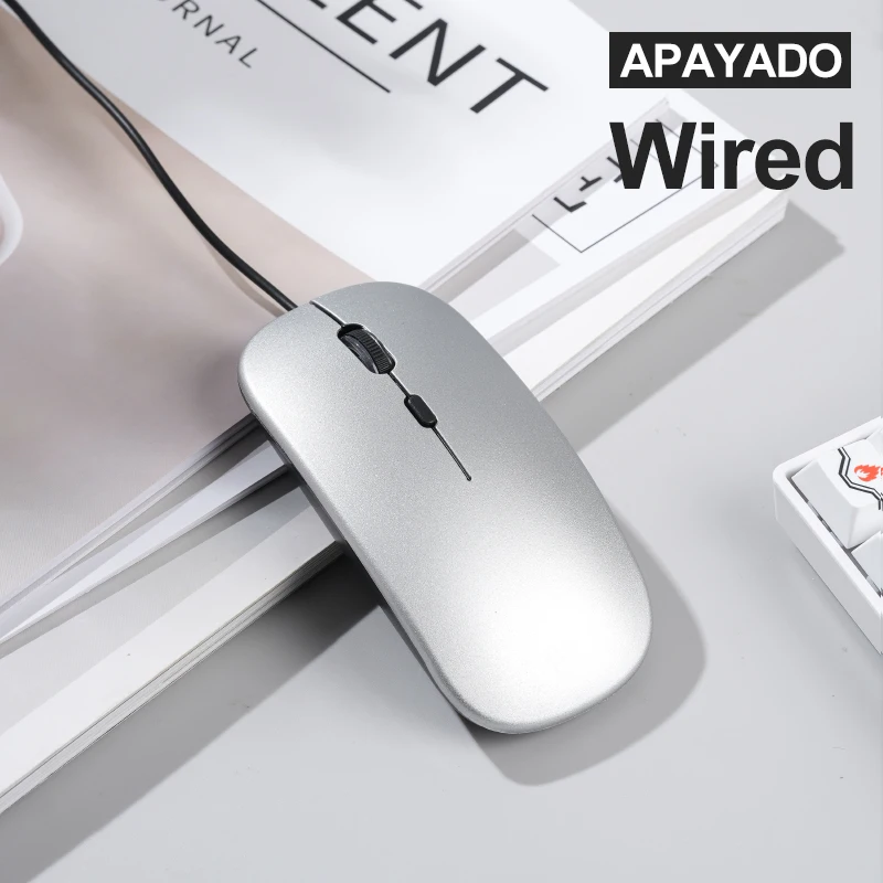 APAYADO T5 USB Wired Silent Mouse Office Mouse Mini Design 3 DPI Levels 800 1200 1600 Plug and Play