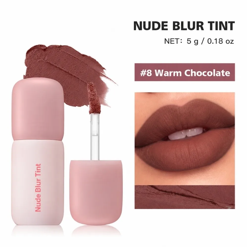 Korean 2-in-1 Lip Cheek Tint Waterproof Non-Sticky Matte Lip Stain Long Lasting Smudge-Proof Velvet Lip Tint Daily Makeup