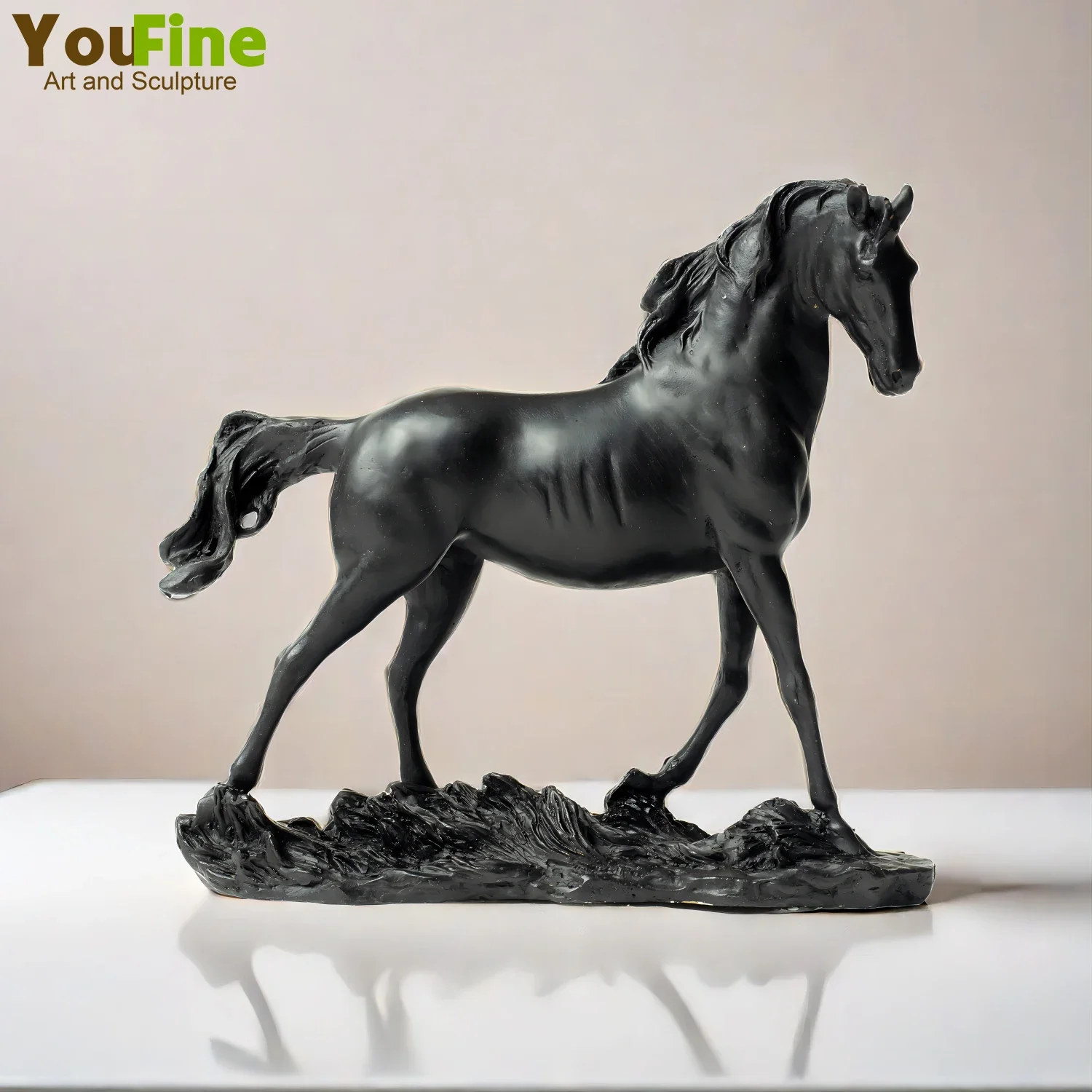 Bronze Walking Horse Statue Vintage Casting Horse Sculpture Chinese FengShui Success Horses Handmade Exquisite Art Decor Gifts