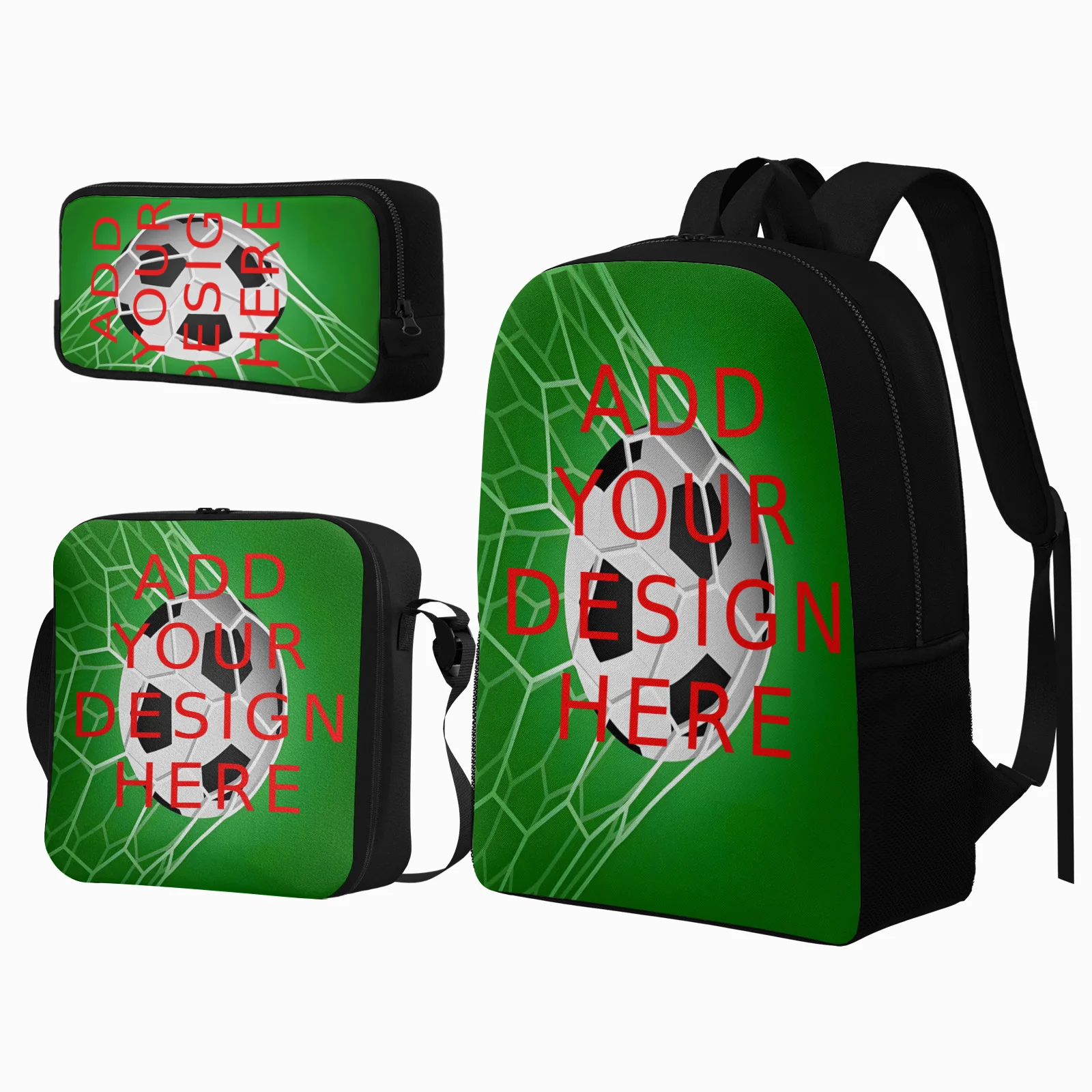Custom Backpack 3Pcs Set Personalized Kids Backpack with Pen Bag Lunch Box for School Travel Daily Use