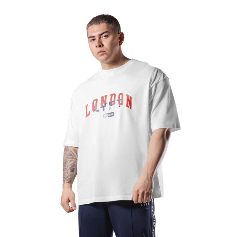 Best Summer LYFT Collaboration Plus-size Cotton Short-sleeved T-shirt for Men Half-sleeved Off-the-shoulder Top