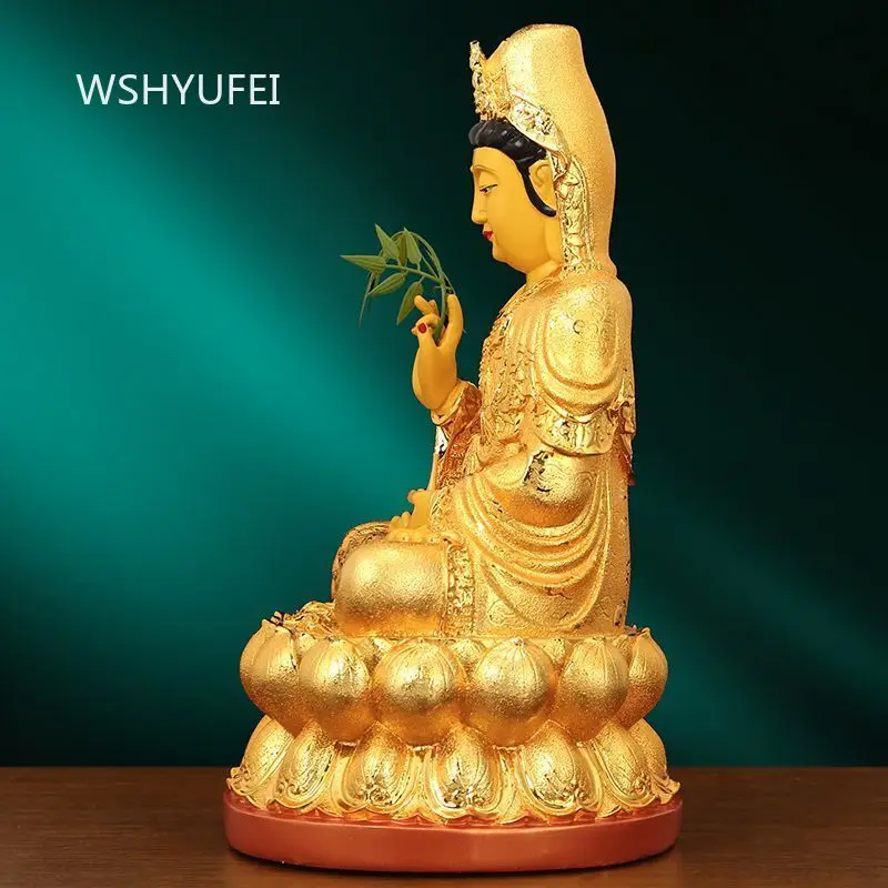Guanyin Bodhisattva Ornament Offering Buddha Statues At Home Buddhist Avalokitesvara Statue Buddhist Hall Decoration Ornaments