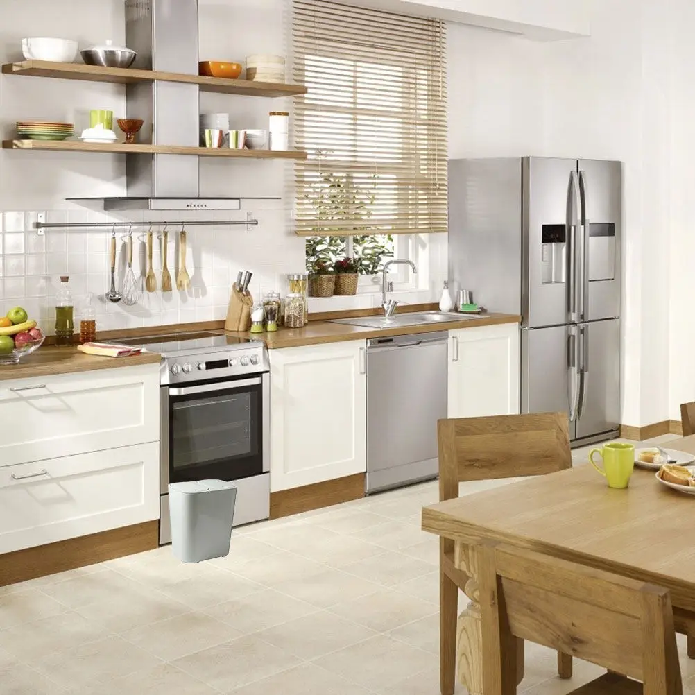 

Dual Compartment Trash Can Plastic Waste Bin with Elegant Modern Style for Living Room Bedroom Dormitory Hotel Restaurant