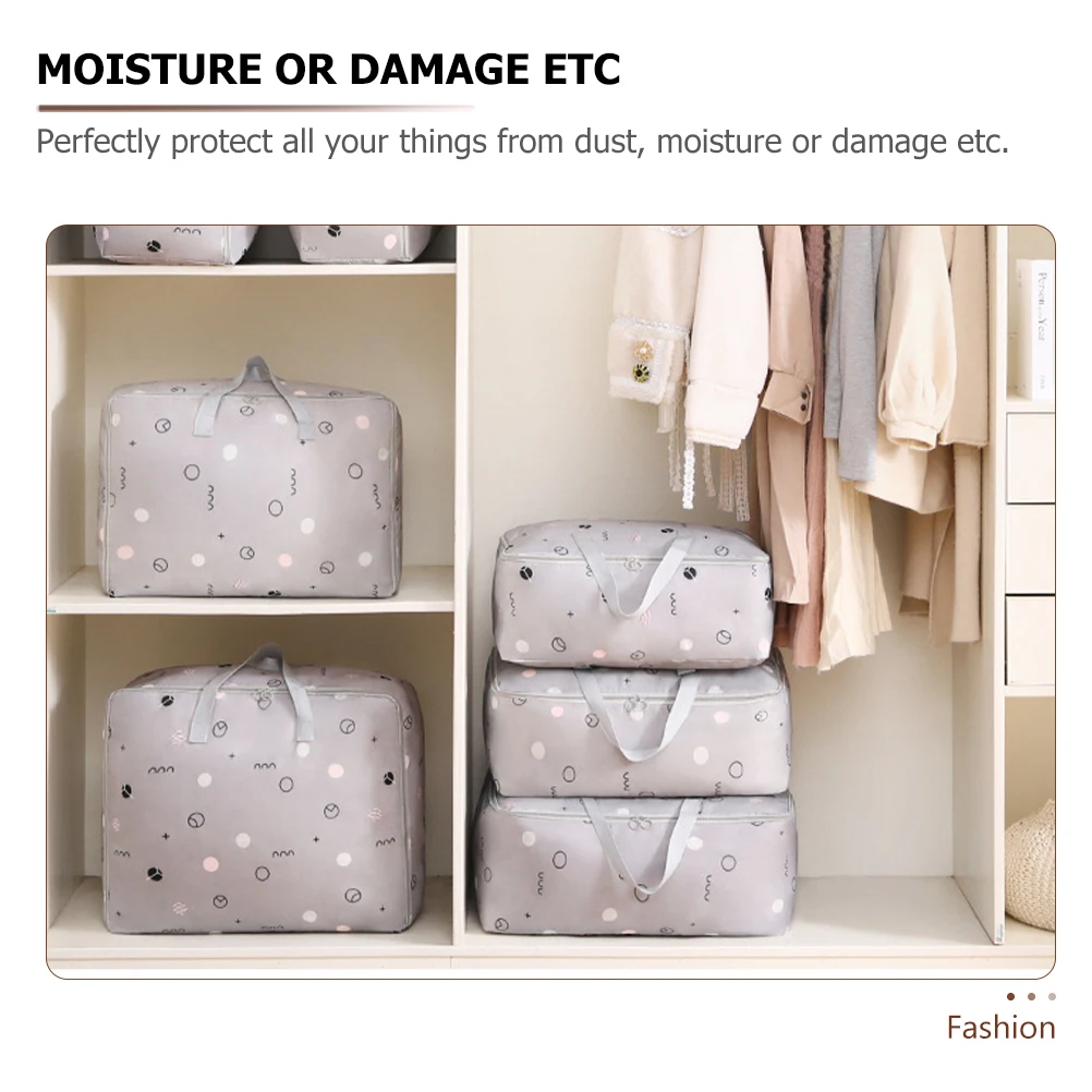 

3pcs Large Capacity Clothes Storage Bag Waterproof Oxford Cloth Household Quilt Bag Portable Bedding Organizer Home Storage
