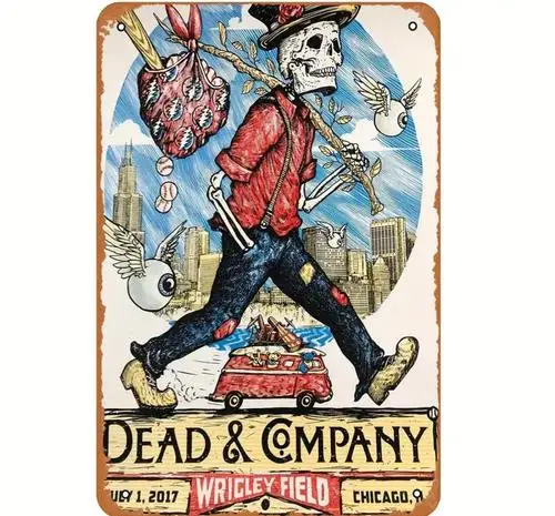 Dead & Company Retro Art Metal Sign Rock Concert Wrigley Field