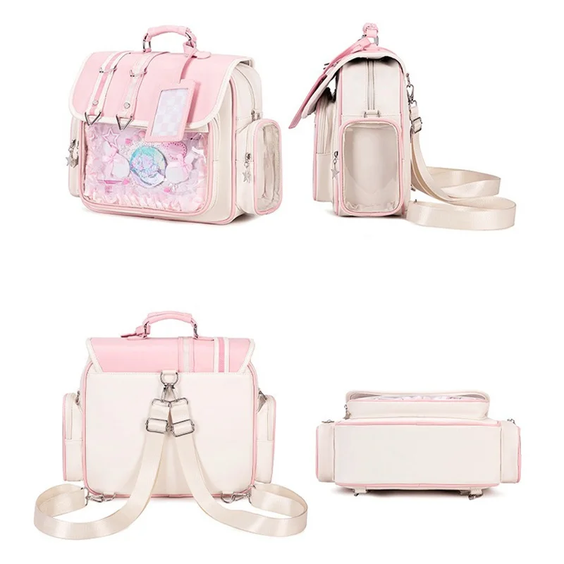 Japanese Schoolbag Youth Girls Handheld Book Bag Kawaii Backpack JK Uniform Bag Pain Bag Large Capacity Crossbody Bags Ita Bags