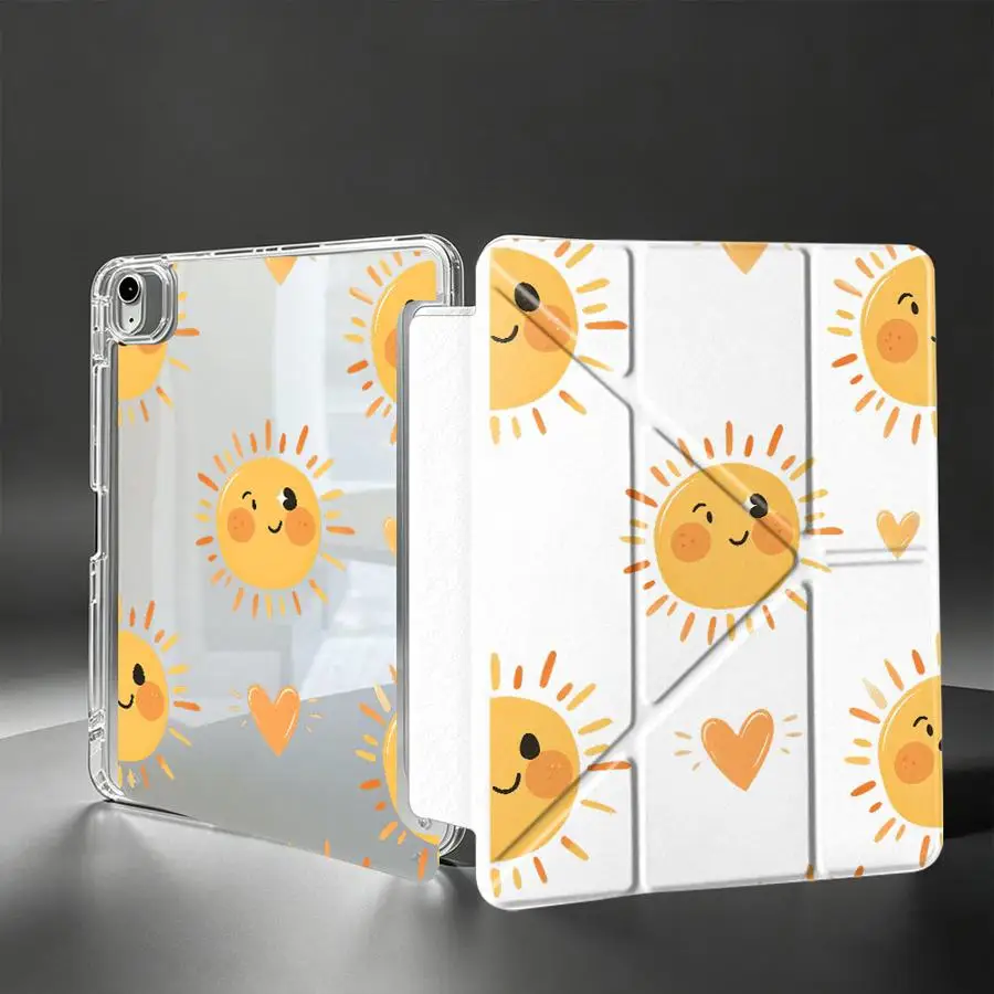 Tablet Case For Samsung Galaxy Tab A11 S8 S10 Lite S9 Plus S7 FE A8 A9 Plus With Pen Slot Cover Playful Cartoon Sun