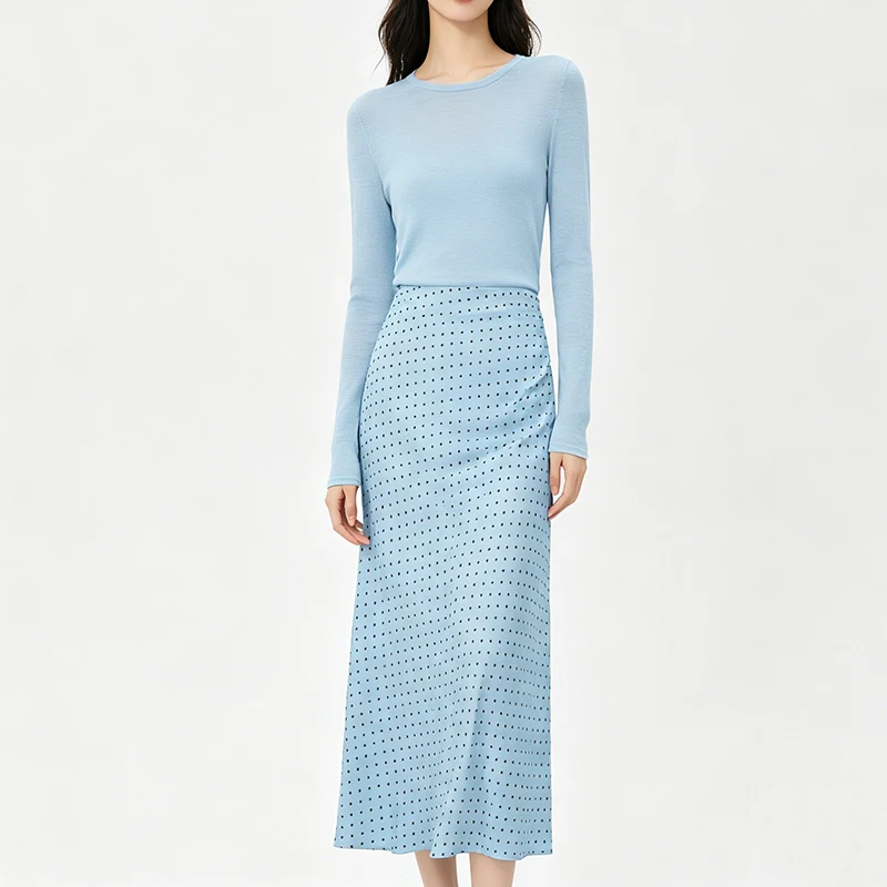 

Summer Women's Casual Half Skirt 2026 New Fashionable High Waisted Printed Long Skirt Elegant Women's Slim Fit Skirt
