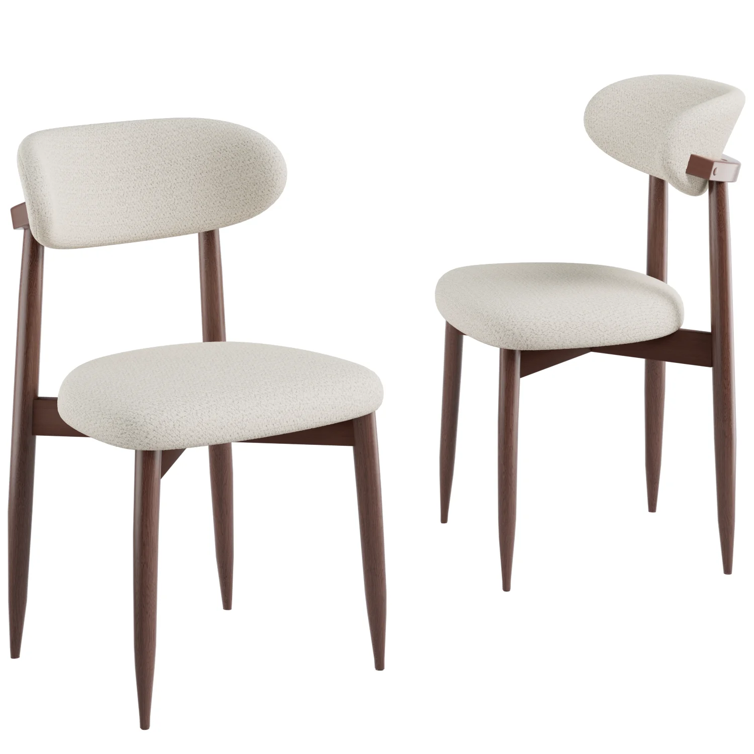 NEBMAAX Dining Chairs Set of 2, Oak Wood Frame Kitchen Chairs with Ergonomic Lumbar Support, Soft Fabric Upholstered Seats, Easy to Clean, for Dining Room, Living Room
