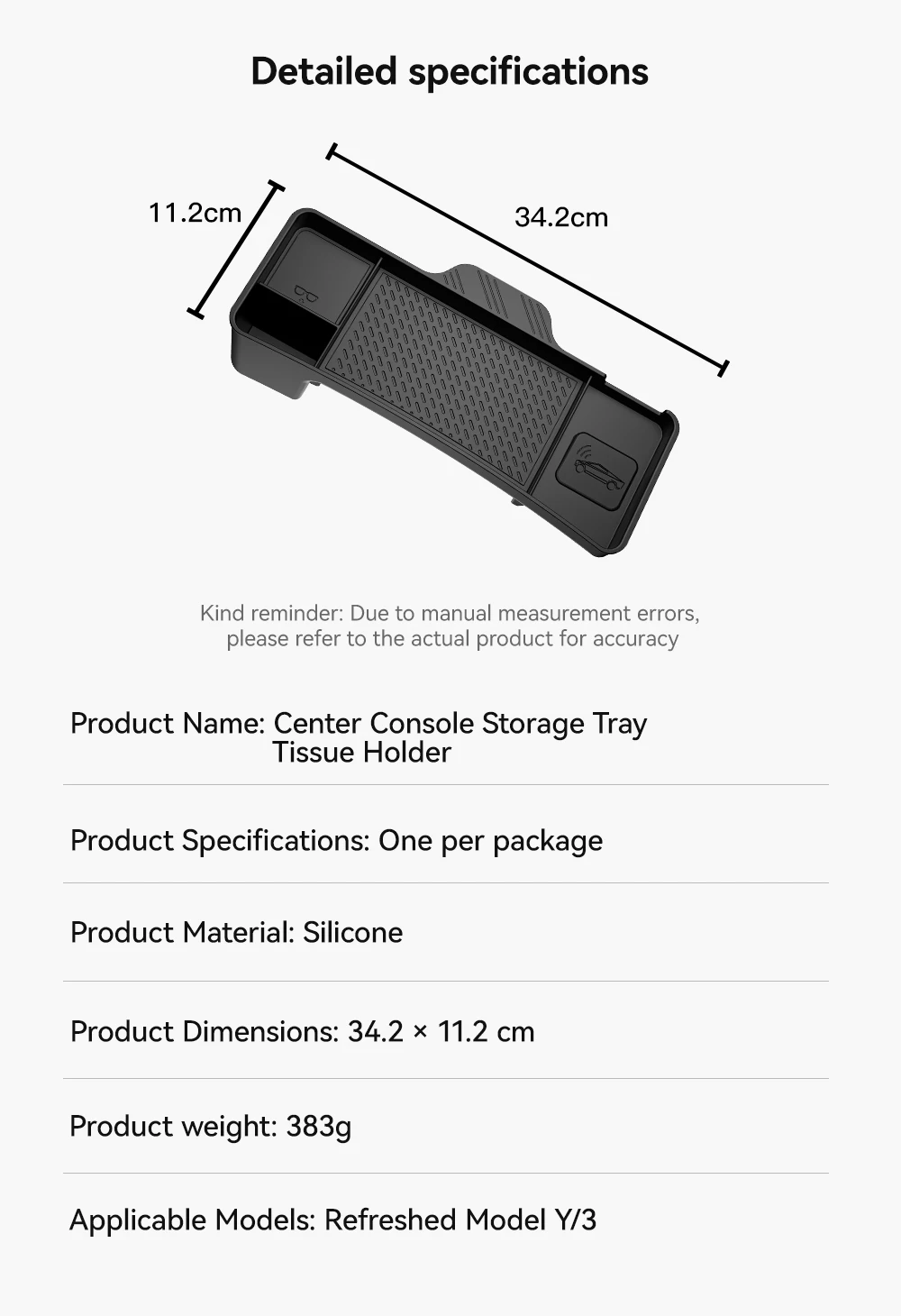 Aufbewahrungsbox für die Rückseite des Displays, Organizer, Halterung für das Armaturenbrett, Taschentuchbox, Zubehör für Tesla Model Y Juniper, Model 3 Highland. – Detail 11