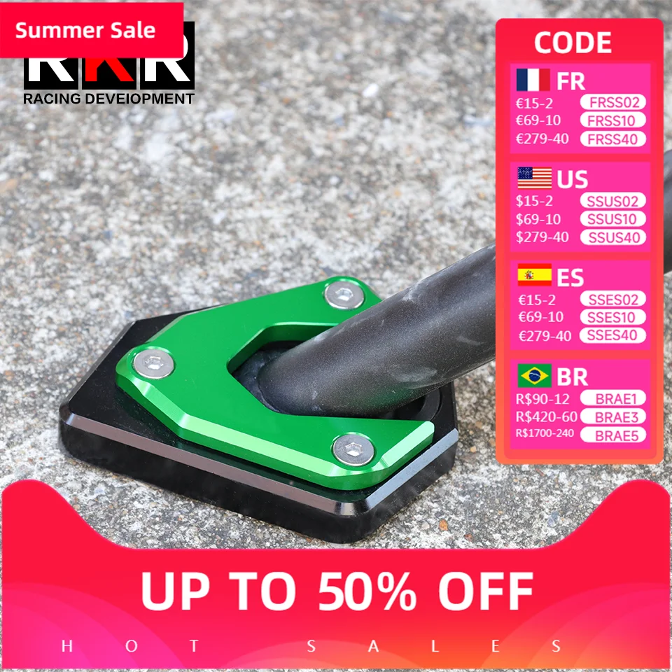 

CNC Kickstand Pad Motorcycle Foot Side Stand Support Plate Fit For Kawasaki Ninja 400 500 NINJA400 ZX25R ZX4RR ZX-25R Z400 Z500