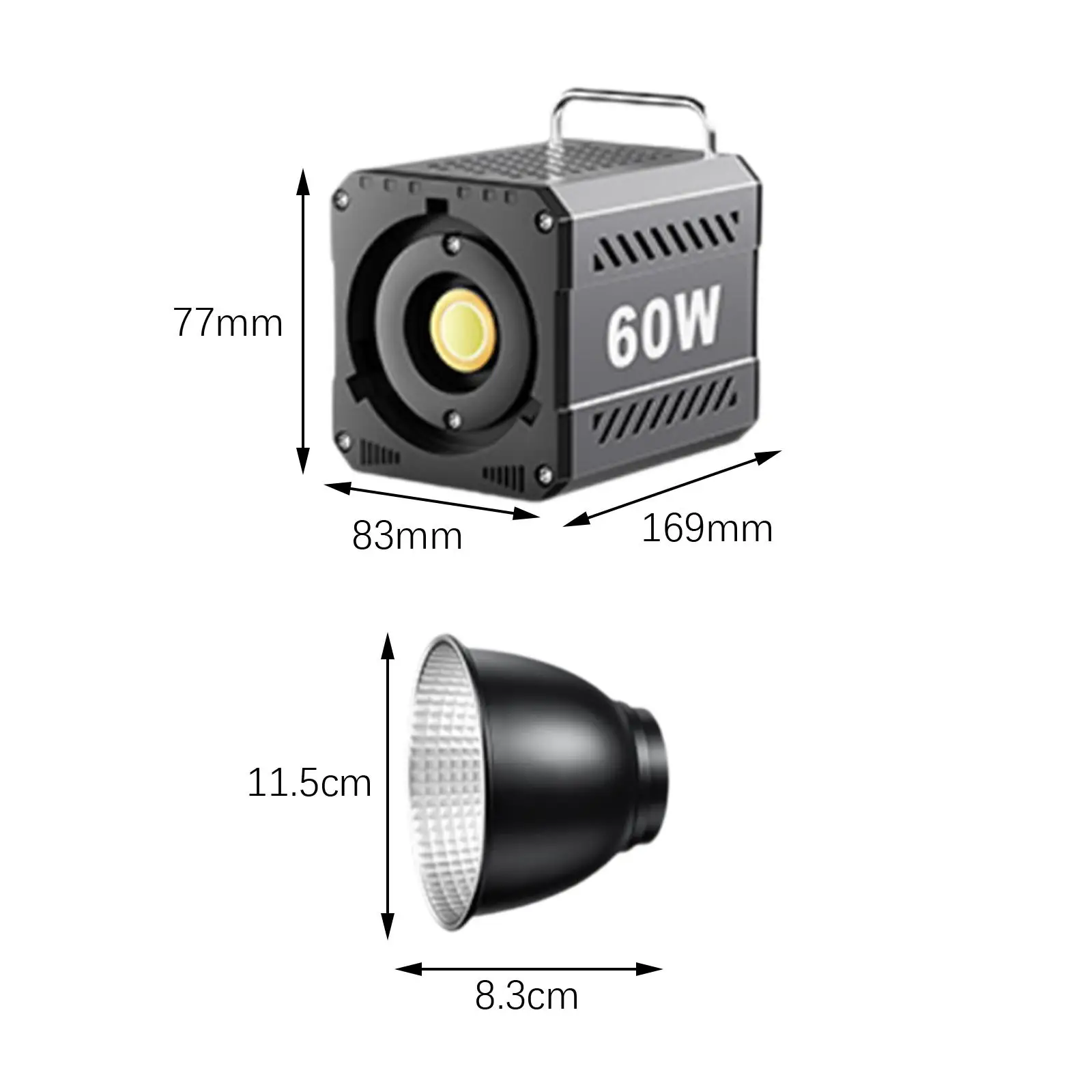 60W Cob Led Video Light Eu Adapter Continue Output Verlichting Voor Interview
