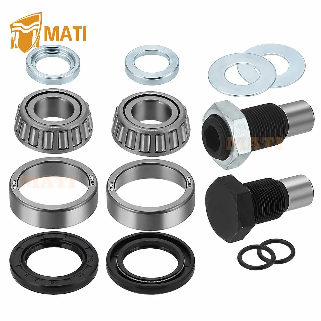 M MATI Swing Arm Bearing Seal Kit w/Shaft for Kawasaki Brute Force 650 rairie 650 360 700 KFX700 2002-2013 33032-1197 33032-1200