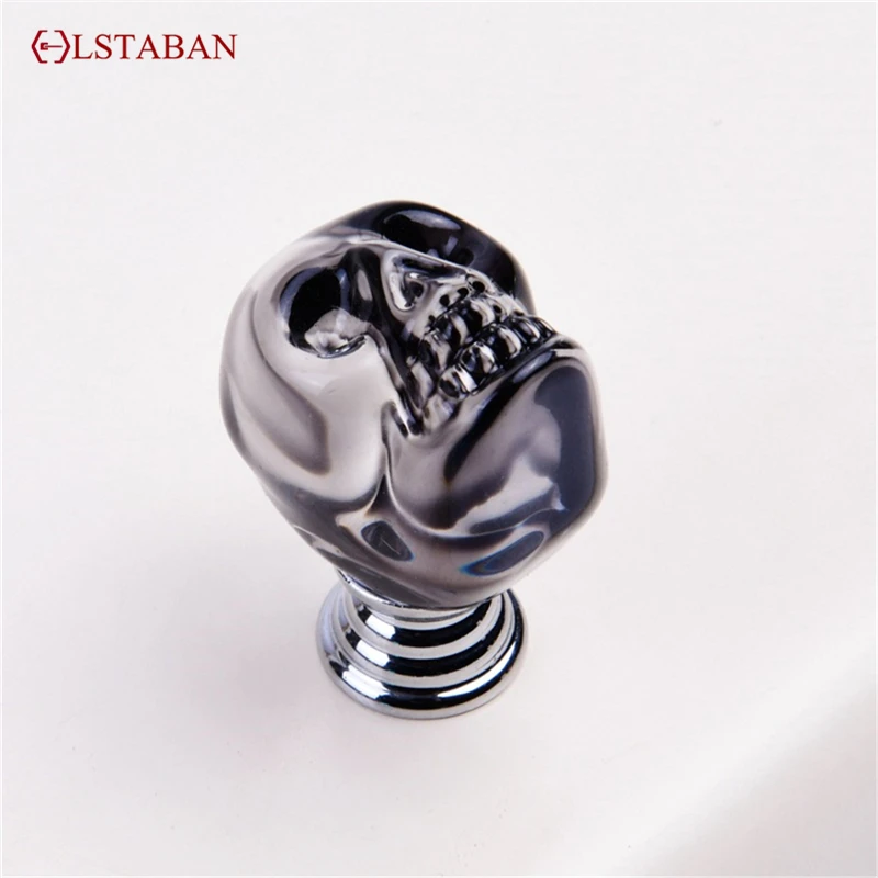 Crystal Knob Skull Shaped Handles Kitchen Cabinet Storage Handles For Cabinets And Drawers Furniture Handles Wardrobe Pulls