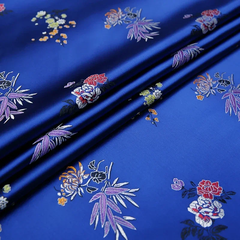 250*75cm Brocade Fabric Material with Beautiful Flower Pattern DIY Sewing Dress Needlework Cloth
