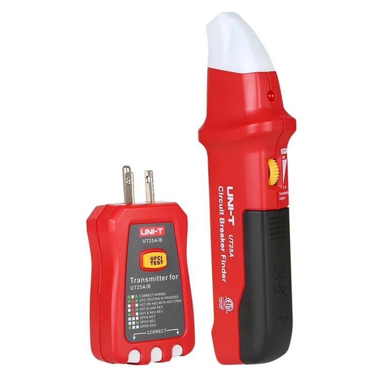 AA46 UNI-T UT25A Stroomonderbrekerzoeker Automatische stopcontacttester Elektricien Diagnosetool met LED-indicator