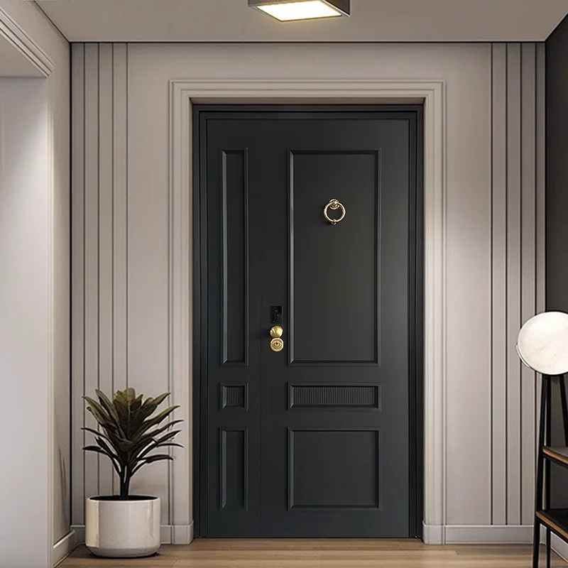 #Customized French style cast aluminum door entrance door villa gate can be connected to the project wholesale explosion-proof s