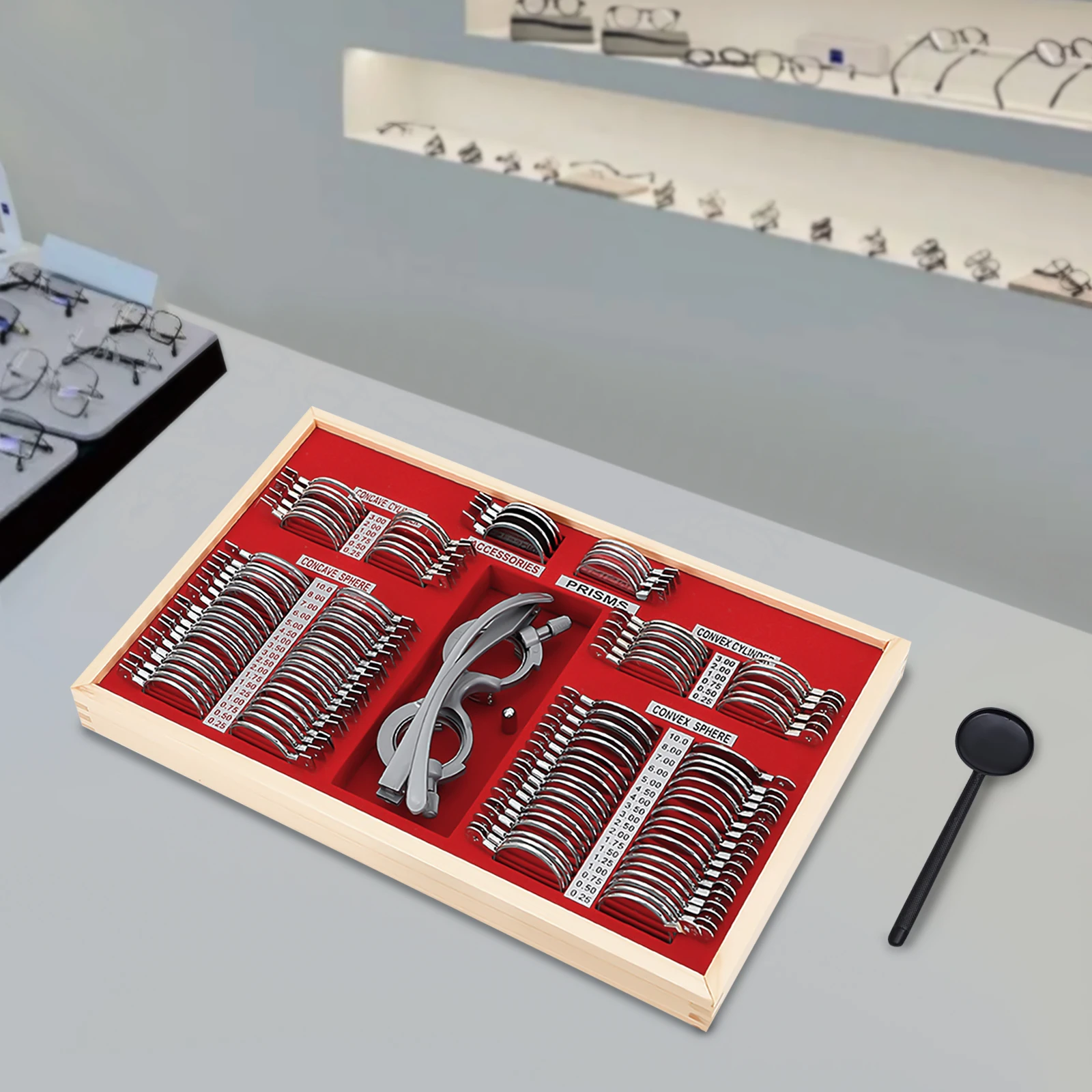 

104 Pcs Optical Trial Lens Set Kit Trial Lens Set Burr-Free Edges Trial Lens Set Kit Easy to Carry Rustproof Ideal Gift