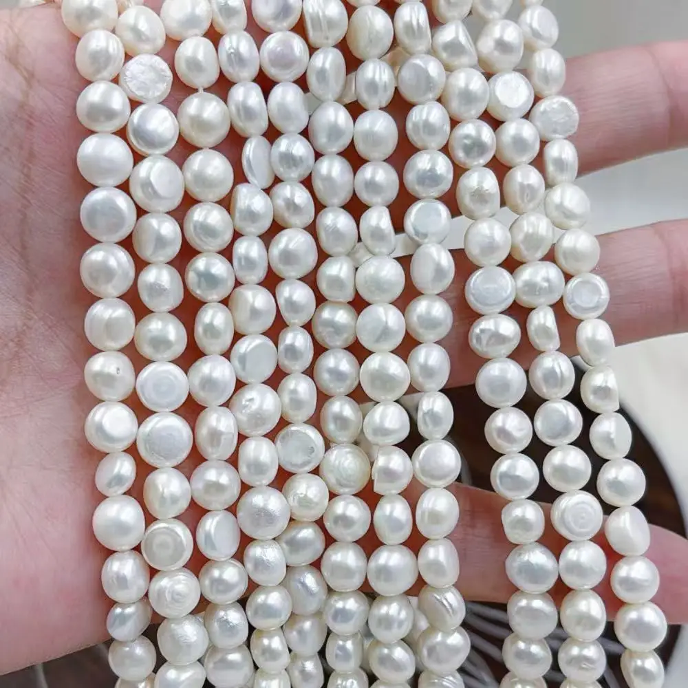

Жемчужины пресноводные натуральные белые барочные 6-7 мм для изготовления украшений, DIY, россыпью