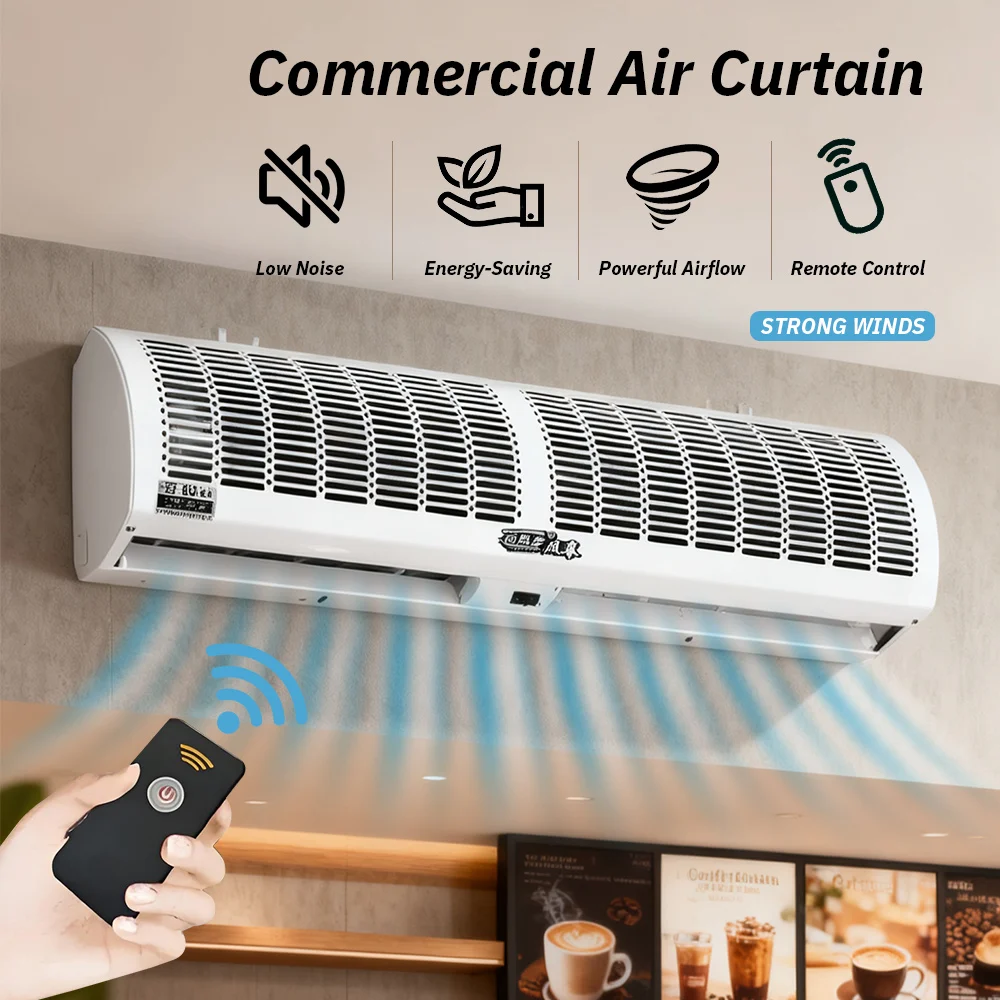 

Commercial Air Curtain Fan Wall Mounted Air Door - Quiet, for Storefronts, Cold Storage, Supermarket Entrances Fan Accessories