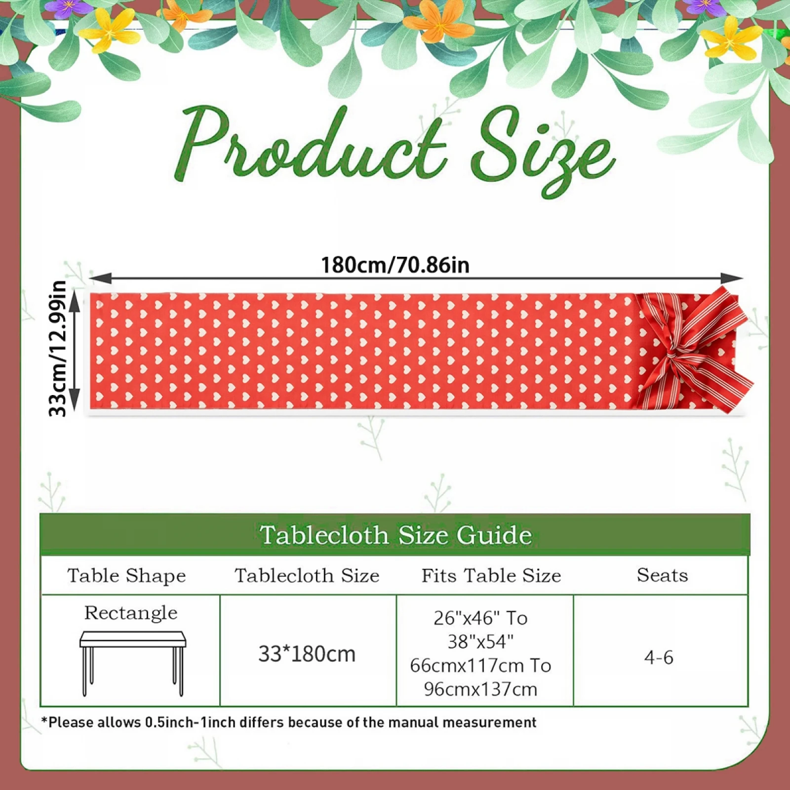 2026 Heart Table Runner with Bow Creative Romantic Valentine's Day Table Cover for Wedding Engagement Anniversary Table Runner