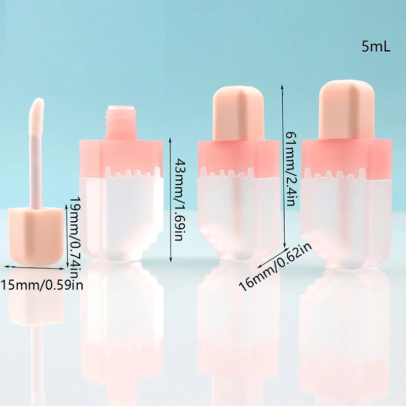 5ml Empty Lip Gloss Tube Ice Cream Refillable Lip Balm Bottle DIY Container Portable Bottles Lipgloss Tubes