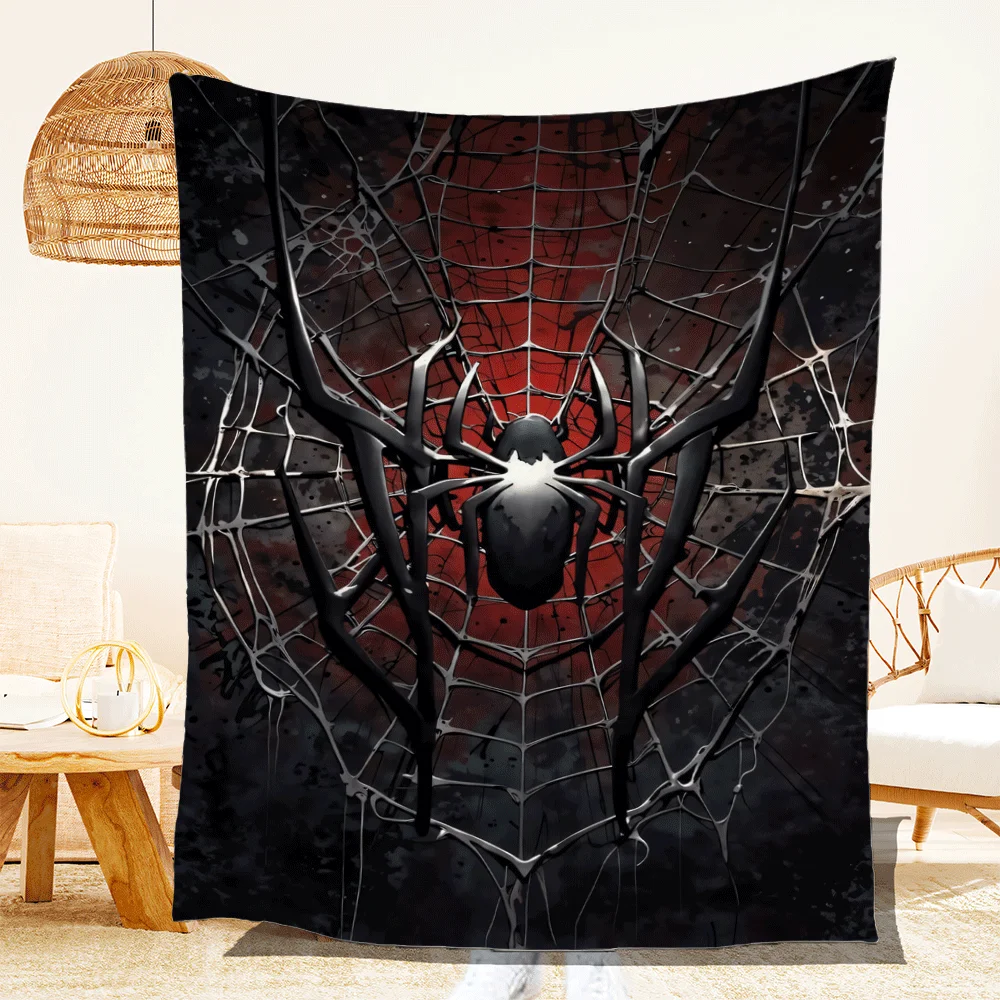 

1pc Throw spider Flannel Blanket for Couch Bed Sofa Comfy Warm blankets for Christmas Festival Gifts all seaso