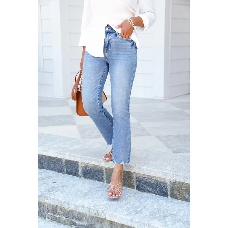 

Retro Slim Stretch Jeans U 40538 Classic Denim Pants Women's Fashion Spring Collection Elastic Waist Versatile Casual Jeans