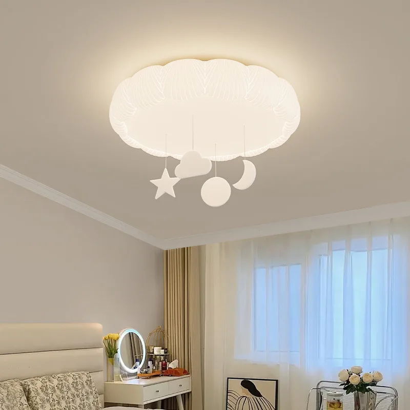 Imagem -02 - Modernas Lâmpadas de Teto Led Quente para Quarto de Criança Luzes do Quarto Concha Nuvem Estrela Decoração Pingente Romântico Quarto do Bebê Menina Menino