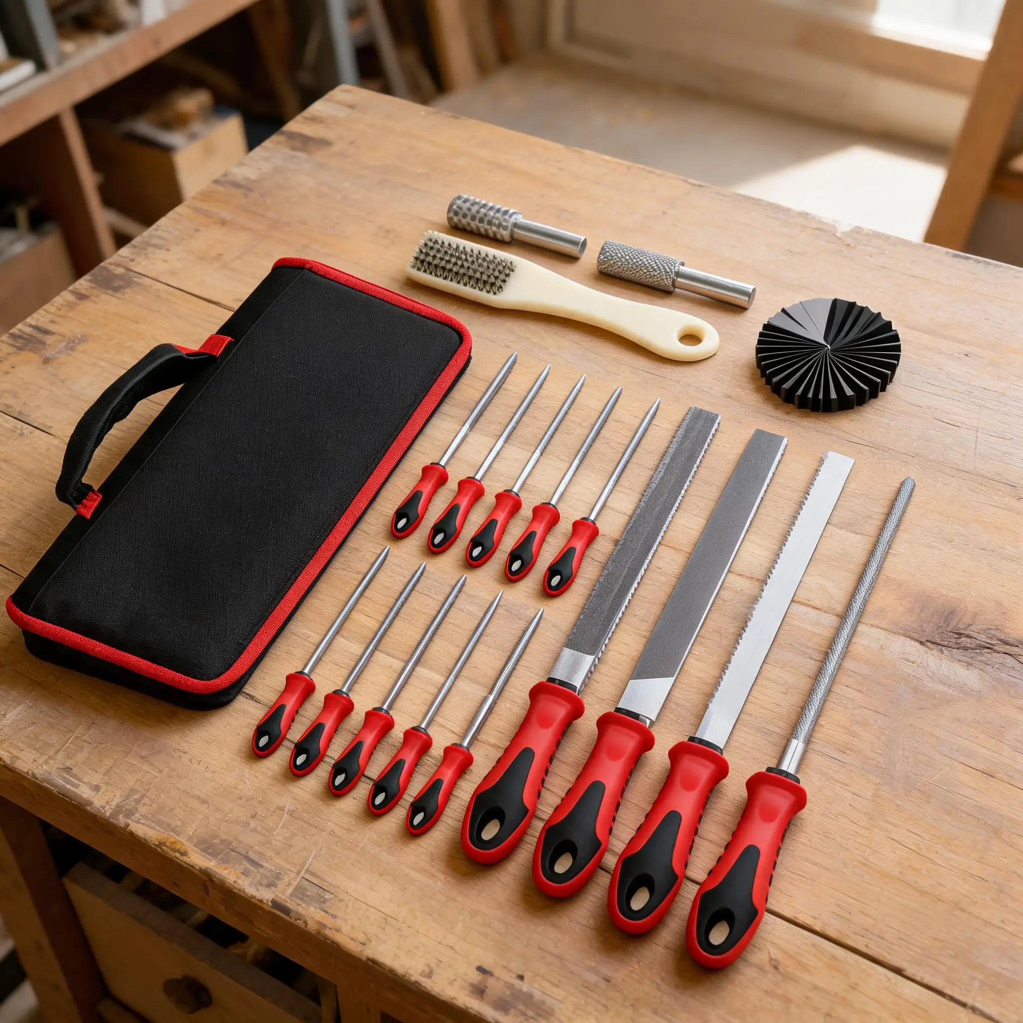 57Pcs High Carbon Steel File Set With Brush And Case For Metal Wood Plastic Working Filing Tool Kit Workshop Hand Files