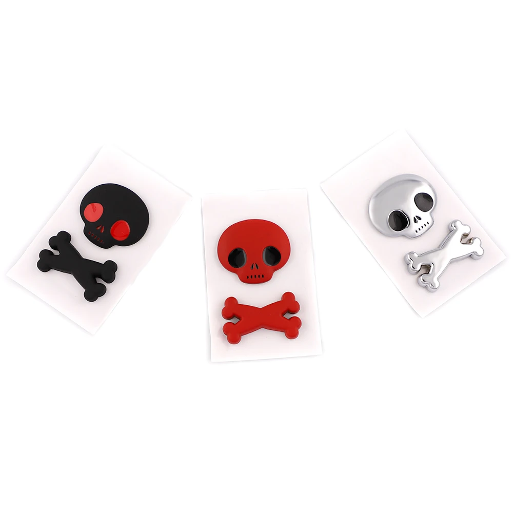 

1 Pcs 3D Alloy Fashion Car Sticker Mini Cute Ghost Skull Skeleton Crossbone Motorcycle Badge Emblem Auto Decal Car Styling