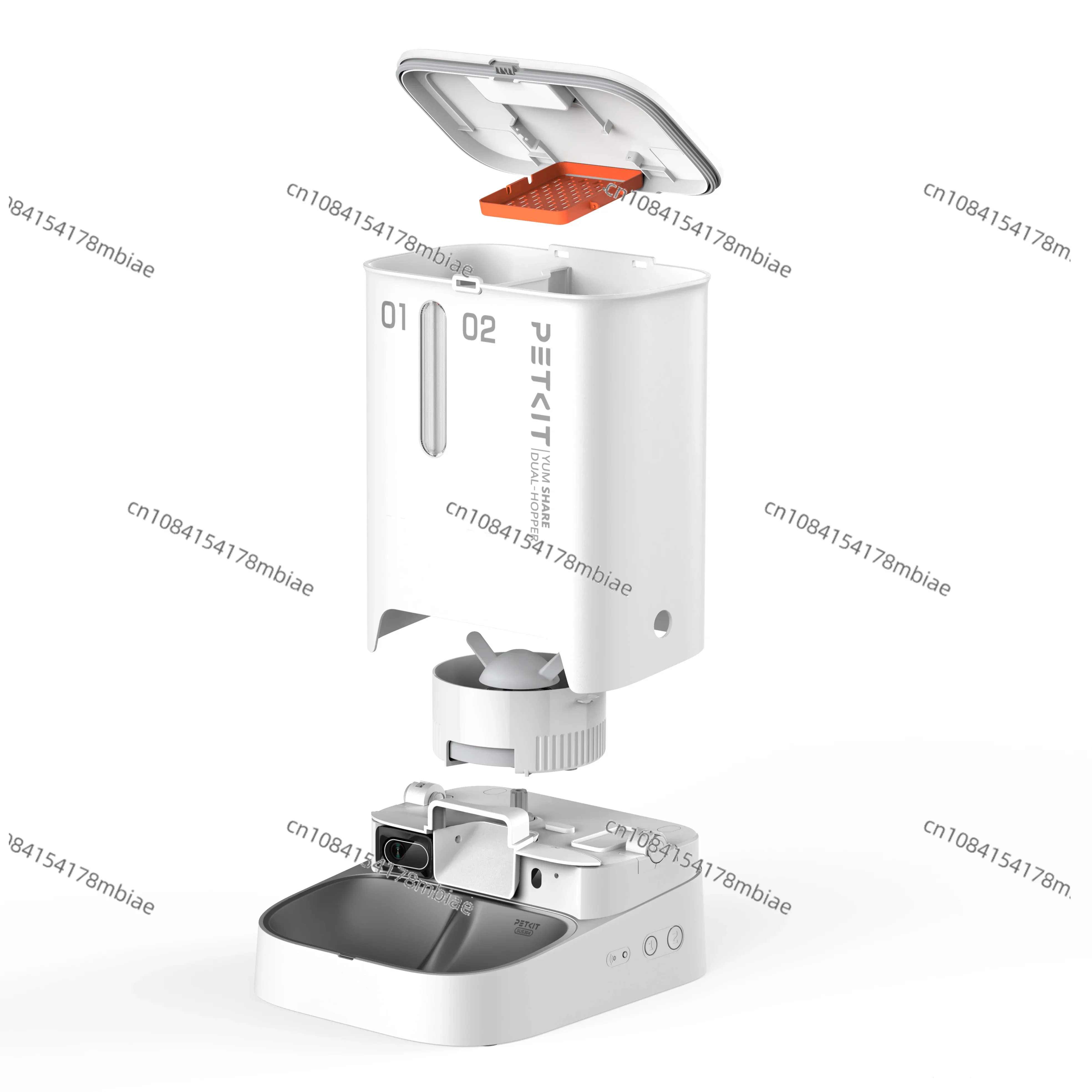 Dual-Hopper with 1080p Camera 140 Degree Wide Angle Lens Large Capacity Automatic Pet Feeder