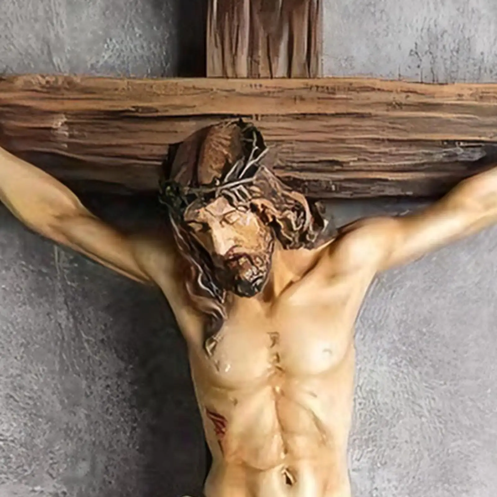 Estátua religiosa de cruz de jesus, crucifixo para decoração de casa cristã, estatueta católica, artesanato, ornamento de suspensão de parede