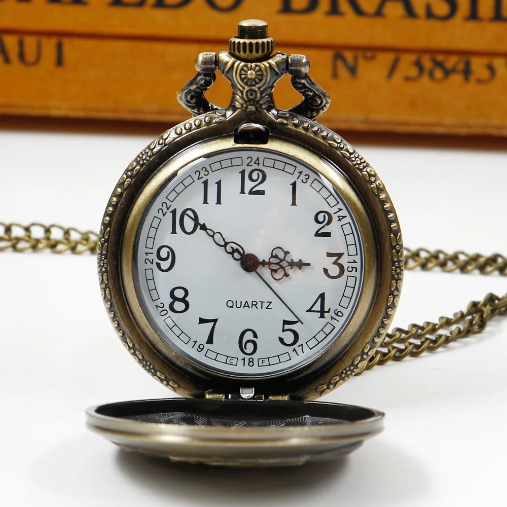 Cool Personalised Men's Quartz Pocket Watch Necklace Chain Clock Steampunk Pocket FOB Watches Dropshipping