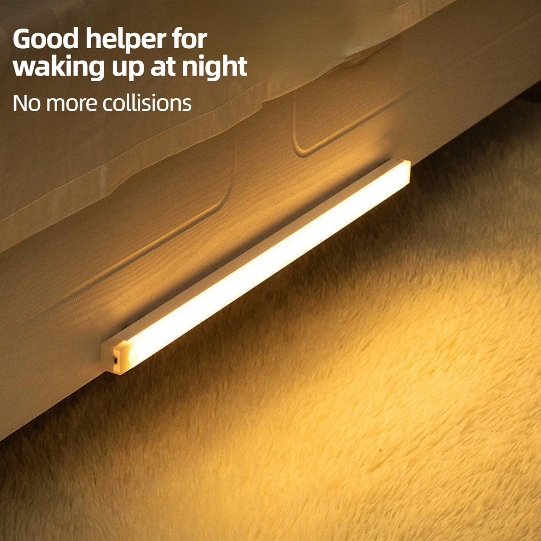 Luz Noturna LED Recarregável USB, Detector Regulável, Armário, Roupeiro, Parede, Escada, Cozinha, Lâmpada Decorativa