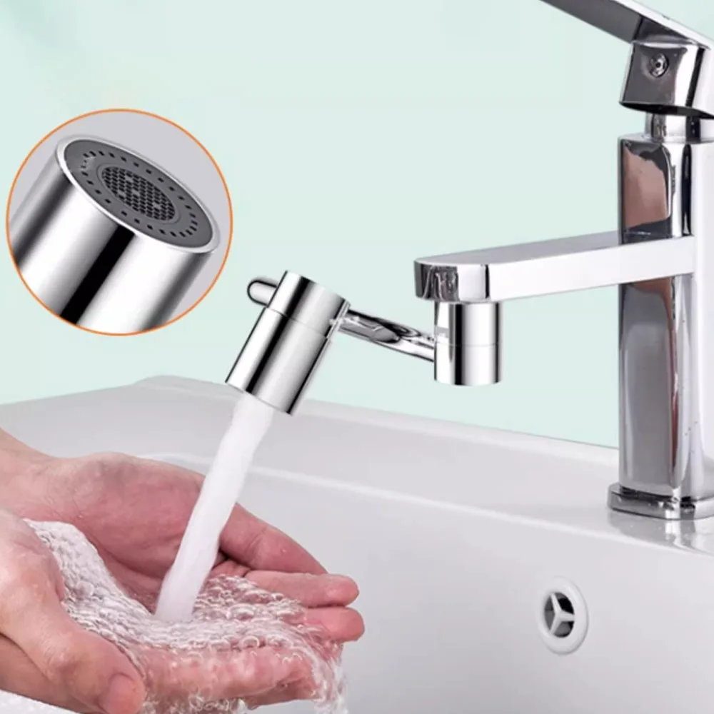 

U Shape Universal Faucet Washbasin Faucet Extension Adapter Aerator Splash Proof Rotating Water Saving Stainless Steel Faucet