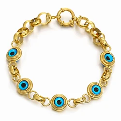 Turkish Lucky Evil Eye Cham Bracelet Classic Amulet Couple Friendship Prayer Bracelets Bangles for Women Men Party Jewelry Gifts